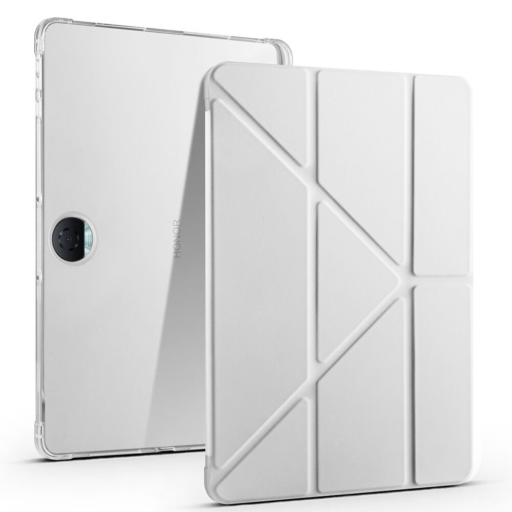 Honor Pad 9 Kılıf Zore Tri Folding Kalem Bölmeli Standlı Kılıf Gri