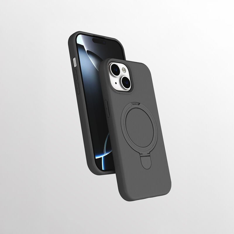 Apple iPhone 15 Plus Kılıf M-safe Şarj Özellikli Standlı Zore Samara Kapak