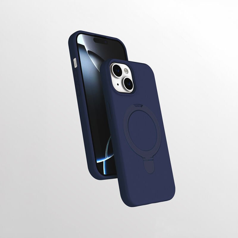 Apple iPhone 15 Plus Kılıf M-safe Şarj Özellikli Standlı Zore Samara Kapak