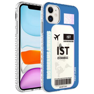 Apple iPhone 11 Kılıf Airbag Kenarlı Renkli Desenli Silikon Zore Elegans Kapak