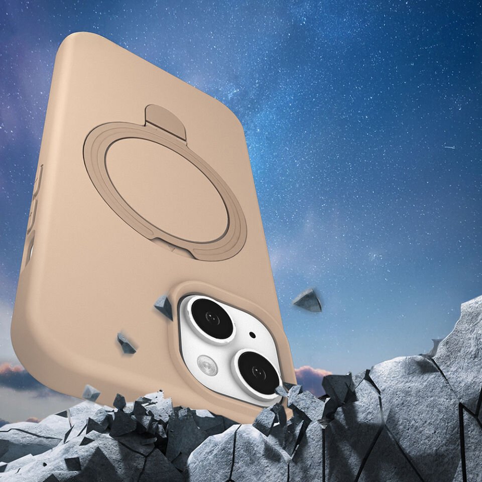 Apple iPhone 15 Kılıf M-safe Şarj Özellikli Standlı Zore Samara Kapak