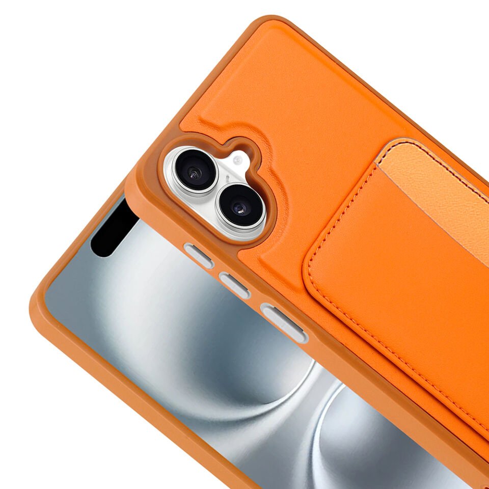Galaxy A07 Kılıf Kartlıklı Zore X-Kart Silikon Kapak Turuncu