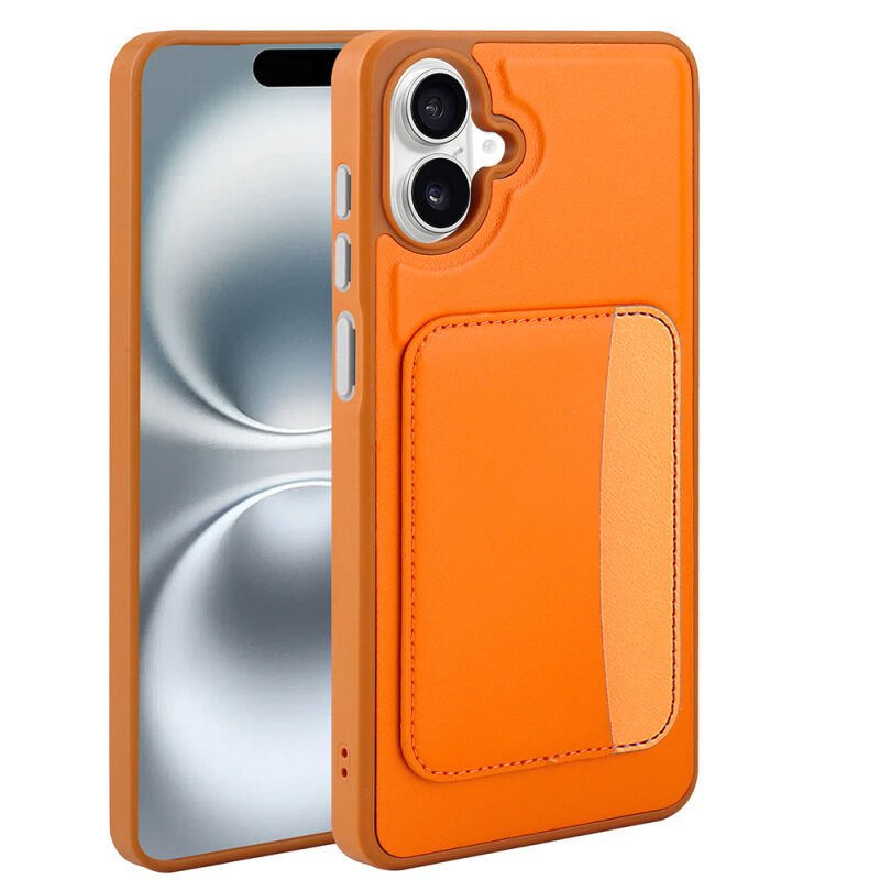Galaxy A07 Kılıf Kartlıklı Zore X-Kart Silikon Kapak Turuncu