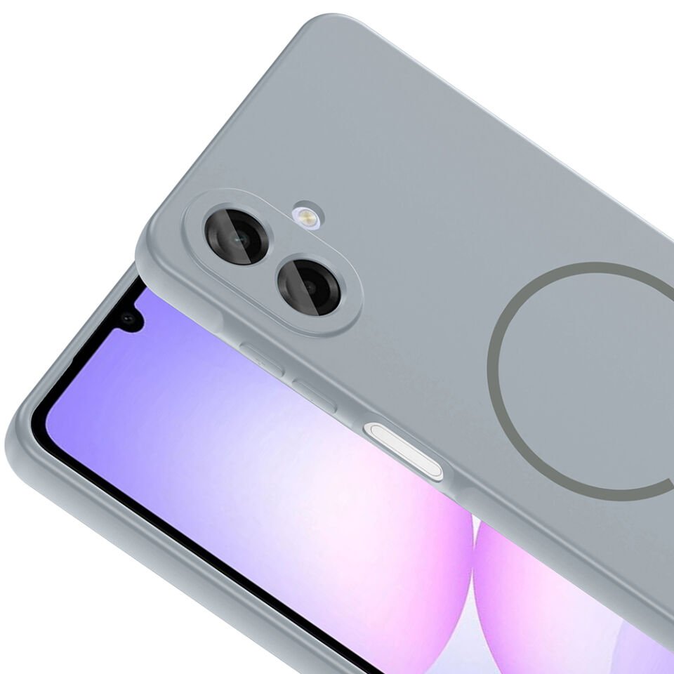 Galaxy A07 Kılıf M-safe Şarj Özellikli Zore Meta Kapak Titanyum-Gri