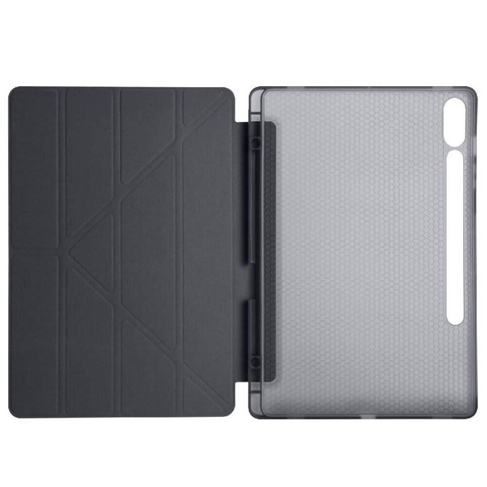 Galaxy Tab S10 Plus Kılıf Zore Tri Folding Kalem Bölmeli Standlı Kılıf Siyah