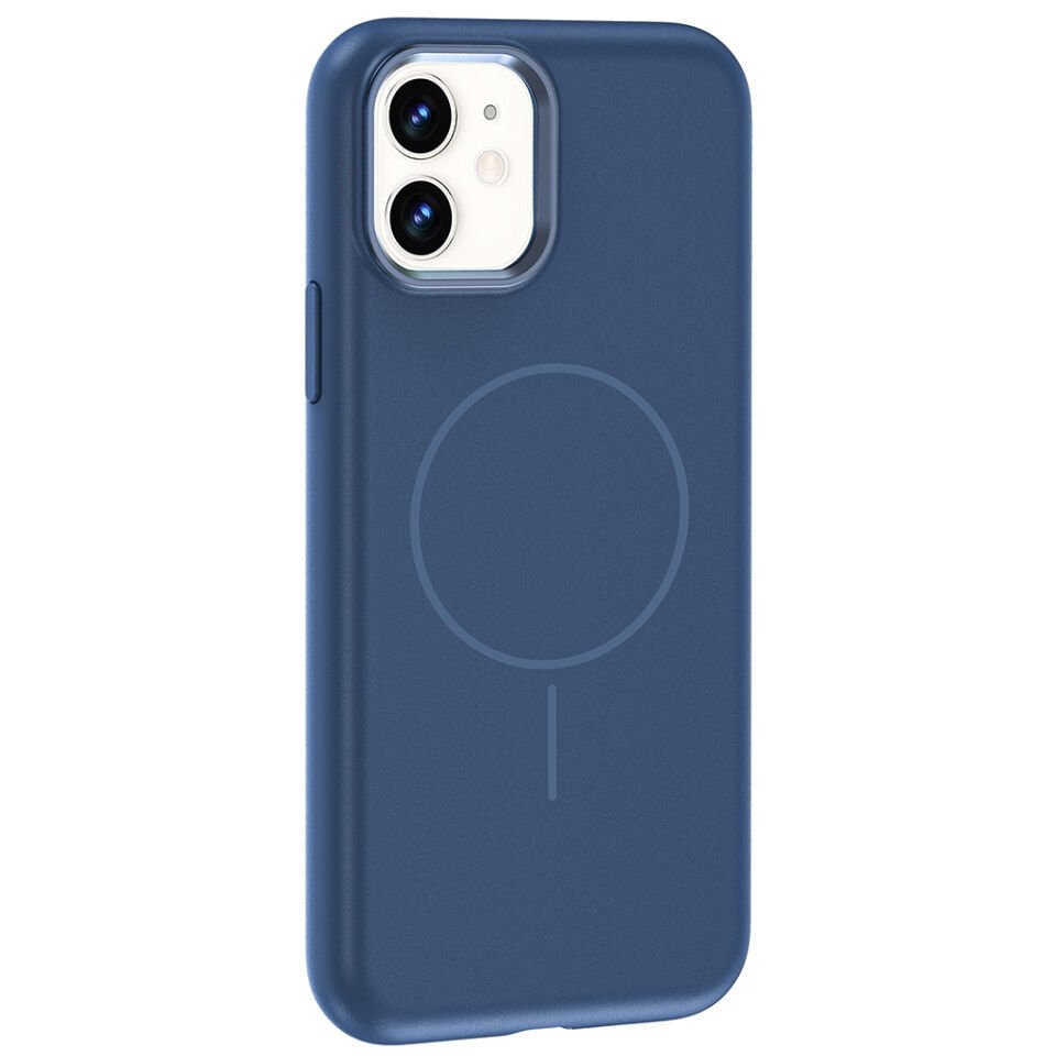 Apple iPhone 11 Kılıf M-Safe Şarj Özellikli Metal Kamera Çerçeveli Zore Edi Silikon Kapak Lacivert
