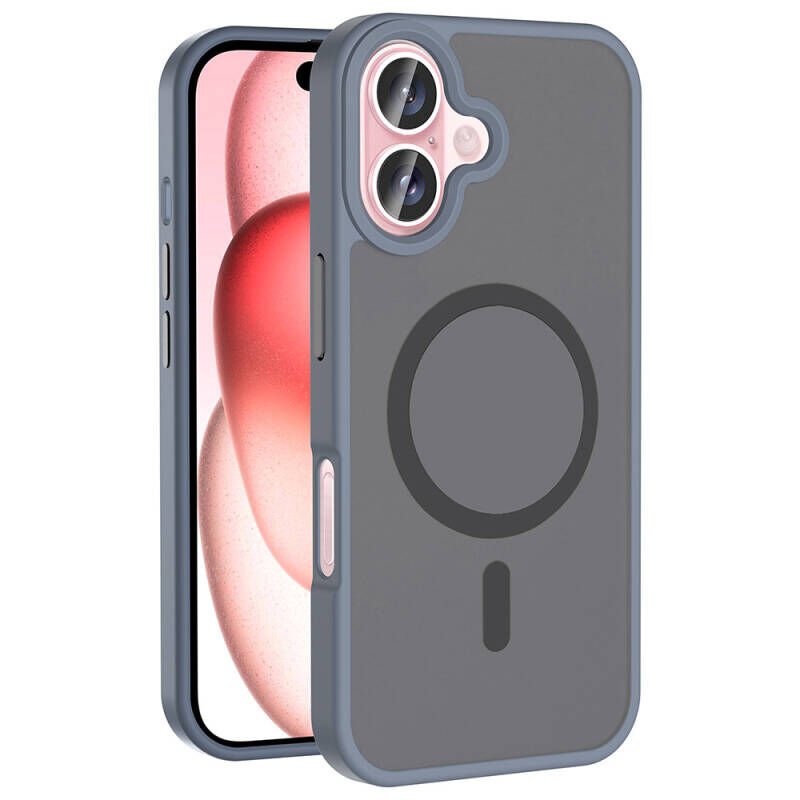 Apple iPhone 16 Plus Kılıf M-safe Şarj Özellikli Mat Arka Yüzey Zore Sio Kapak