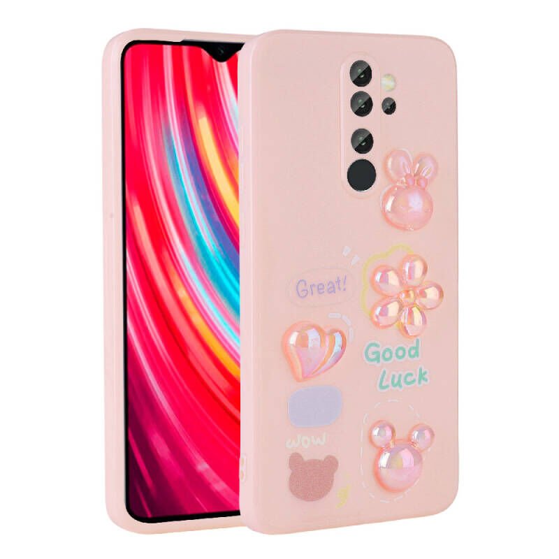 Xiaomi Redmi Note 8 Pro Kılıf Kabartma Figürlü Parlak Zore Toys Silikon Kapak