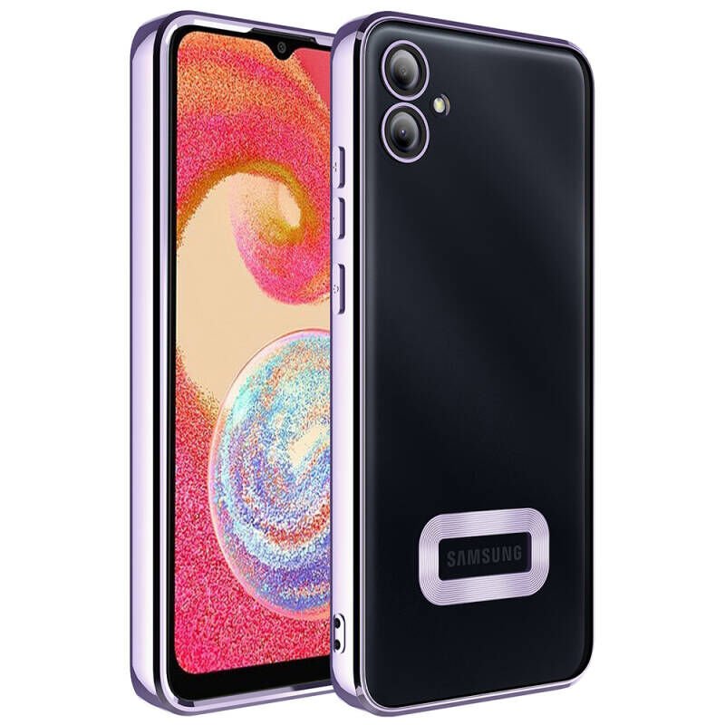 Galaxy A05 Kılıf Kamera Korumalı Logo Gösteren Zore Omega Kapak Lila
