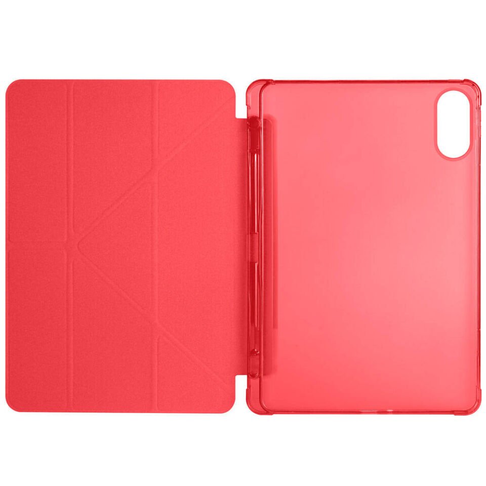 Xiaomi Redmi Pad Pro Kılıf Zore Tri Folding Kalem Bölmeli Standlı Kılıf Kırmızı