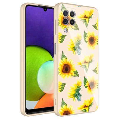 Galaxy A22 4G Kılıf Kamera Korumalı Desenli Sert Silikon Zore Epoksi Kapak