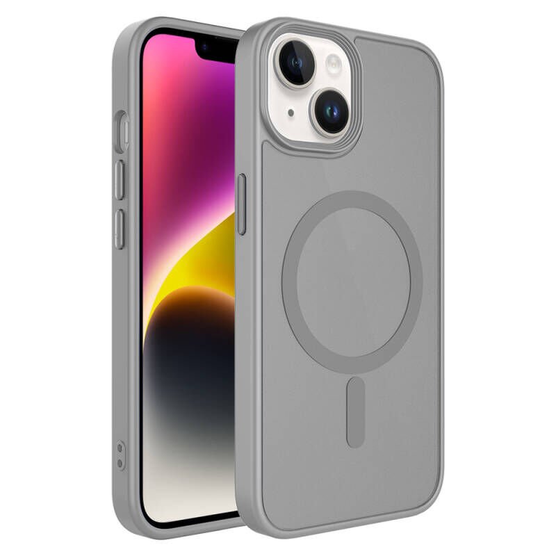 Apple iPhone 13 Kılıf Mat Arka Yüzey Wireless Şarj Özellikli Zore Flet Magsafe Kapak