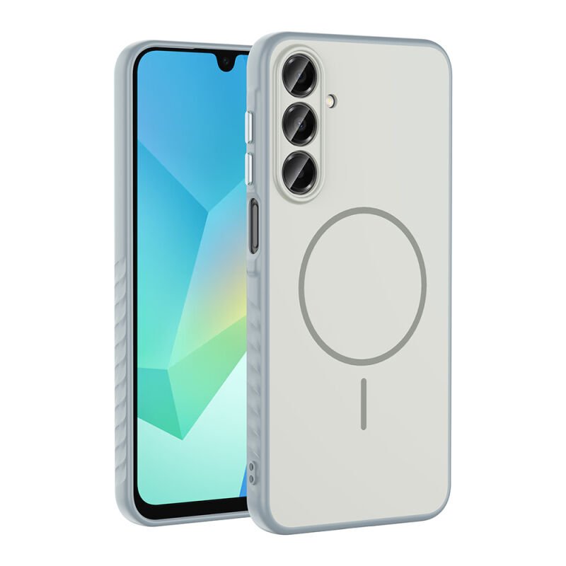 Galaxy A16 Kılıf M-safe Şarj Özellikli Zore Tea Kapak Gümüş