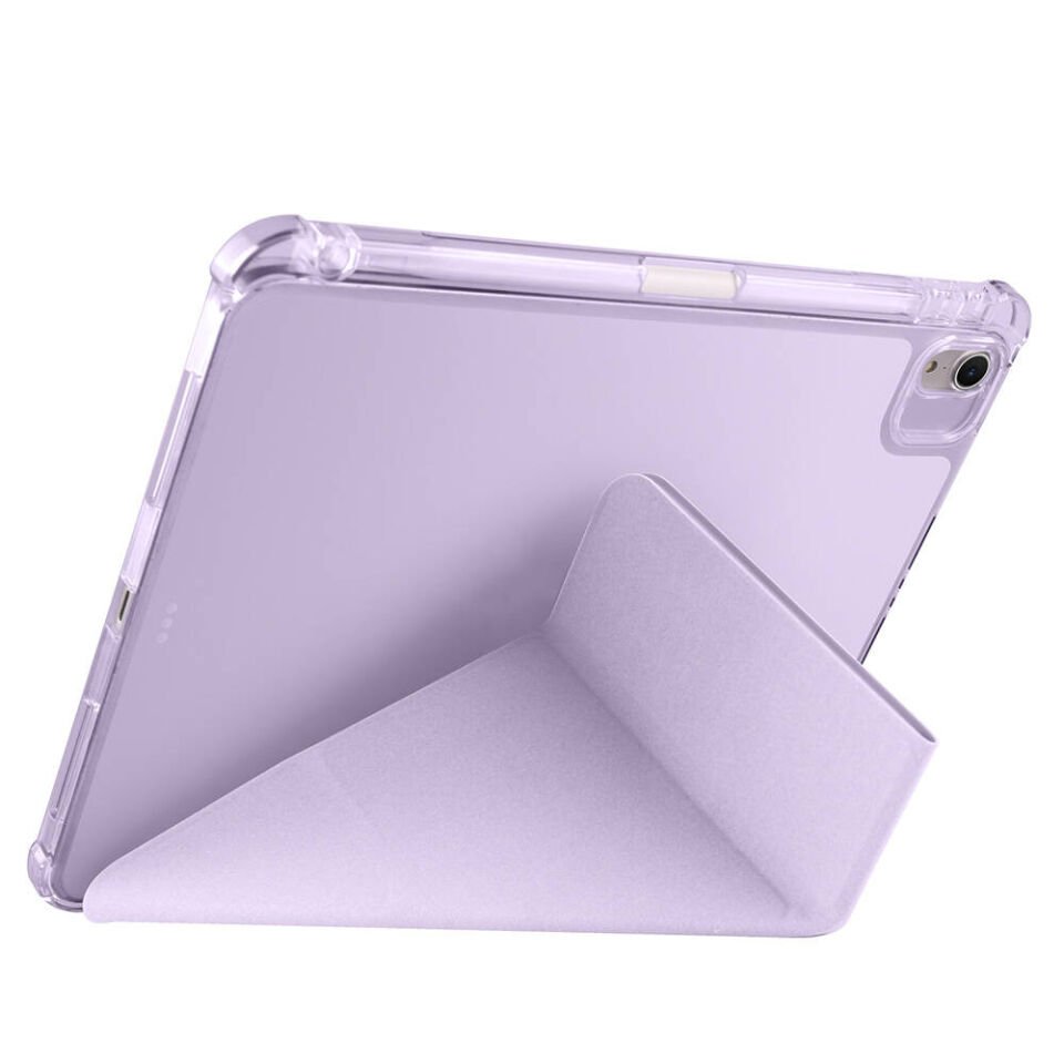 Apple iPad Air 11 2024 Kılıf Zore Tri Folding Kalem Bölmeli Standlı Kılıf Lila
