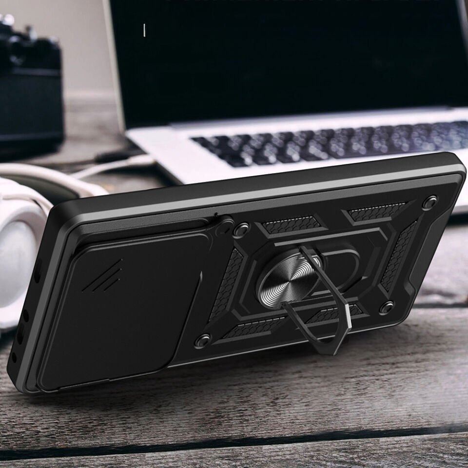 Xiaomi 15T Kılıf Magnetik Standlı Kamera Korumalı Zore Sürgülü Vega Kapak