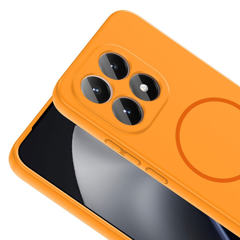Xiaomi 15T Kılıf M-safe Şarj Özellikli Zore Meta Kapak Turuncu