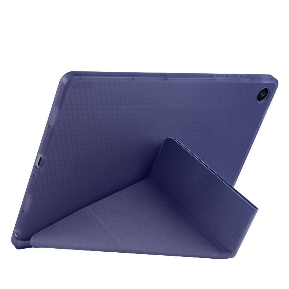 Galaxy Tab A9 Kılıf Zore Tri Folding Kalem Bölmeli Standlı Kılıf Lacivert
