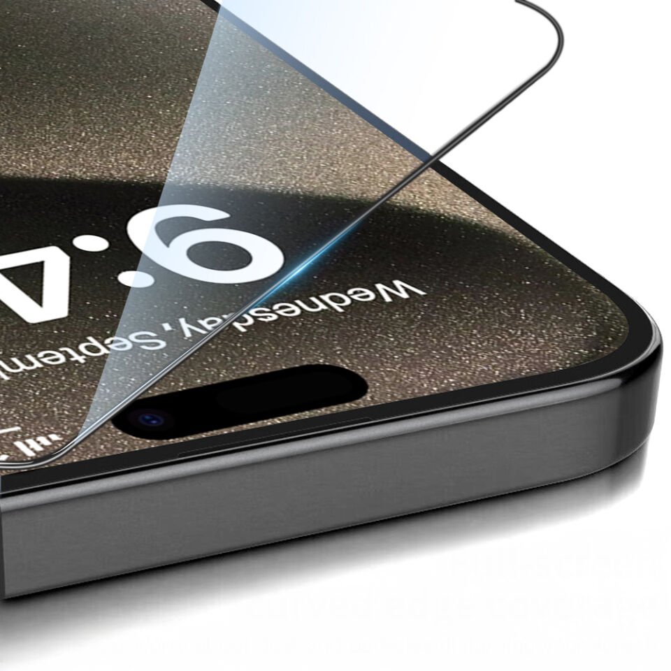 Apple iPhone 14 Zore 3D Oliv HD Temperli Cam Ekran Koruyucu + Kolay Uygulama Aparatı