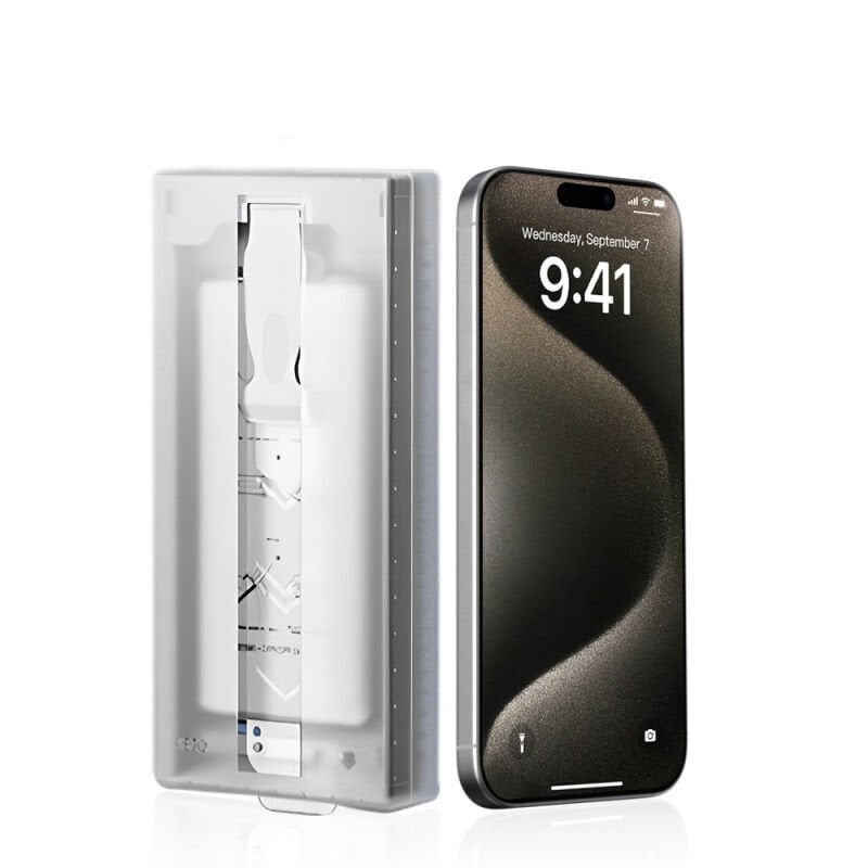 Apple iPhone 14 Zore 3D Oliv HD Temperli Cam Ekran Koruyucu + Kolay Uygulama Aparatı