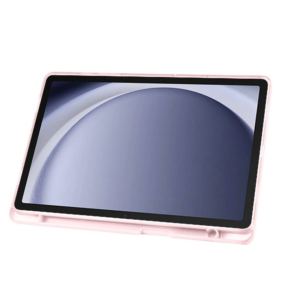 Galaxy Tab A9 Plus Kılıf Zore Tri Folding Kalem Bölmeli Standlı Kılıf Rose Gold