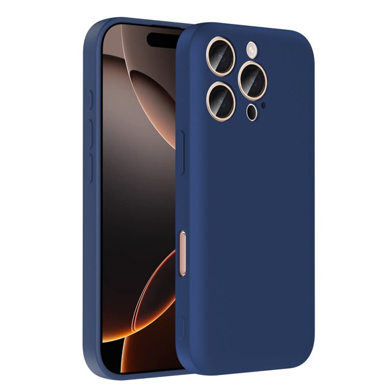 Apple iPhone 16 Pro Kılıf Kamera Korumalı Kartlık Hazneli Zore Vitra Kapak Lacivert
