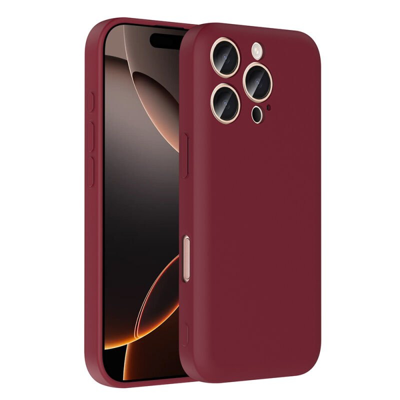 Apple iPhone 16 Pro Kılıf Kamera Korumalı Kartlık Hazneli Zore Vitra Kapak Mürdüm