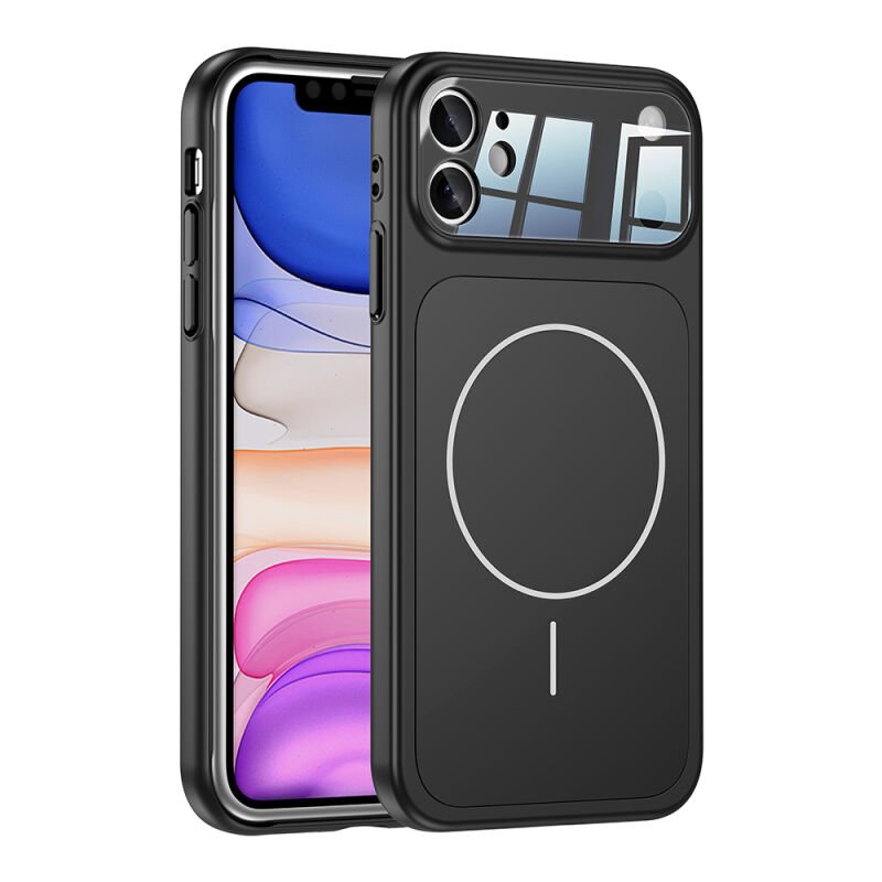 Apple iPhone 11 Kılıf Zore M-Safe Şarj Özellikli Kamera Korumalı Formen Kapak