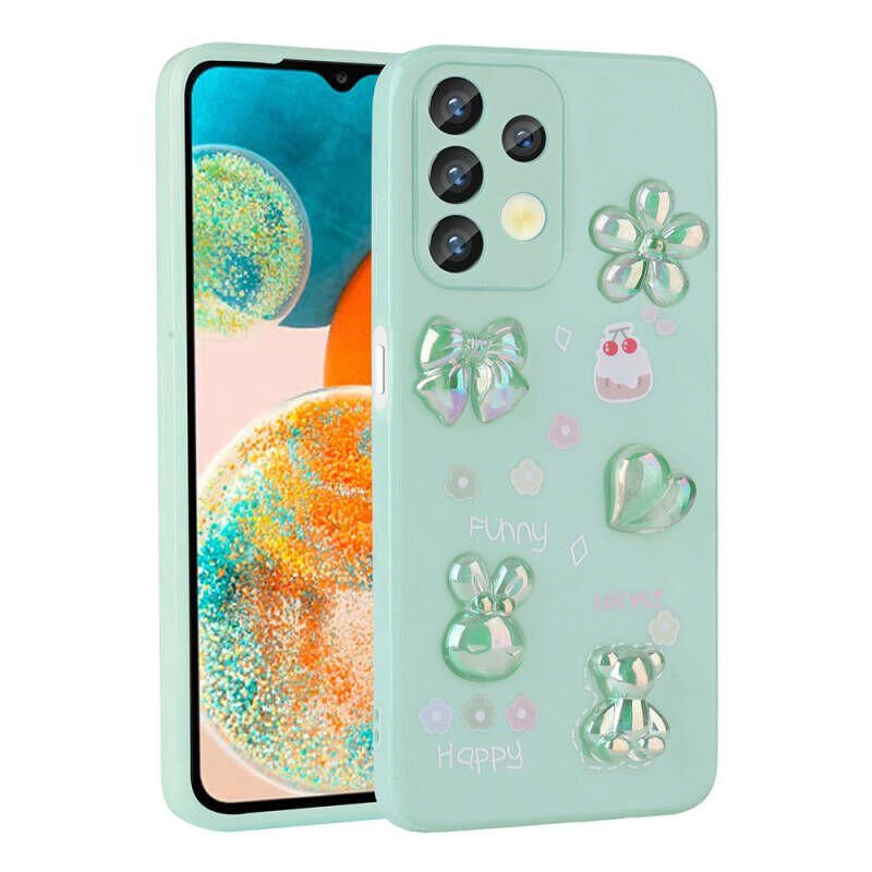 Galaxy A13 4G Kılıf Kabartma Figürlü Parlak Zore Toys Silikon Kapak