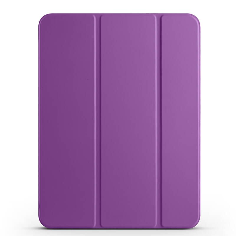 Apple iPad Pro 11 2025 M5 Zore Smart Cover Kalem Bölmeli Standlı 1-1 Kılıf Mor