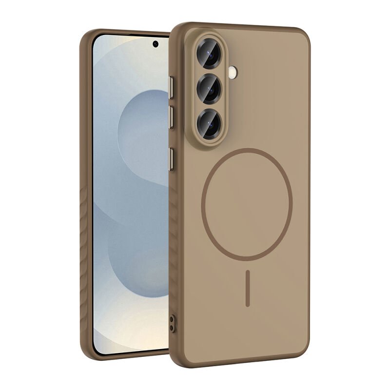 Galaxy S26 Kılıf M-safe Şarj Özellikli Zore Tea Kapak Gold
