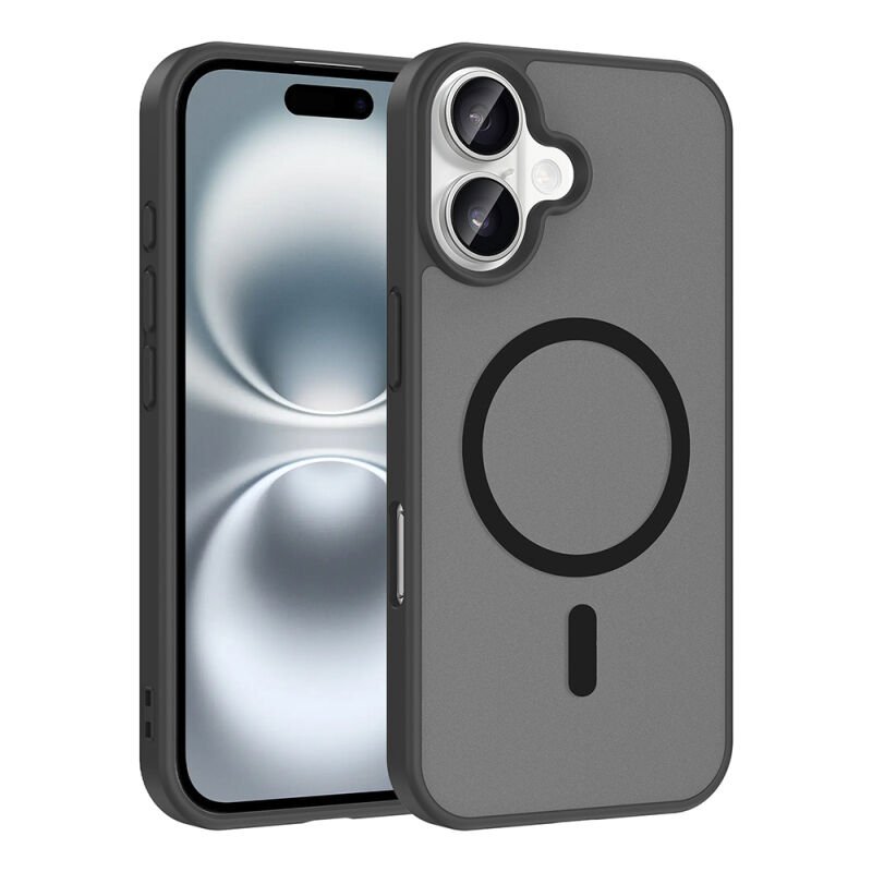 Apple iPhone 16 Kılıf M-safe Şarj Özellikli Zore Babet Kapak Siyah