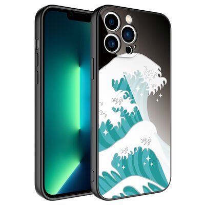 Apple iPhone 13 Pro Kılıf Kamera Korumalı Desenli Sert Silikon Zore Epoksi Kapak NO9