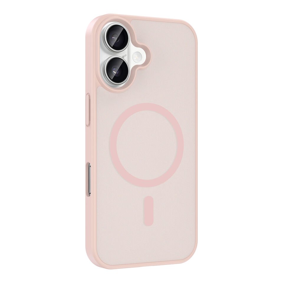 Apple iPhone 16 Kılıf M-safe Şarj Özellikli Zore Babet Kapak Pembe
