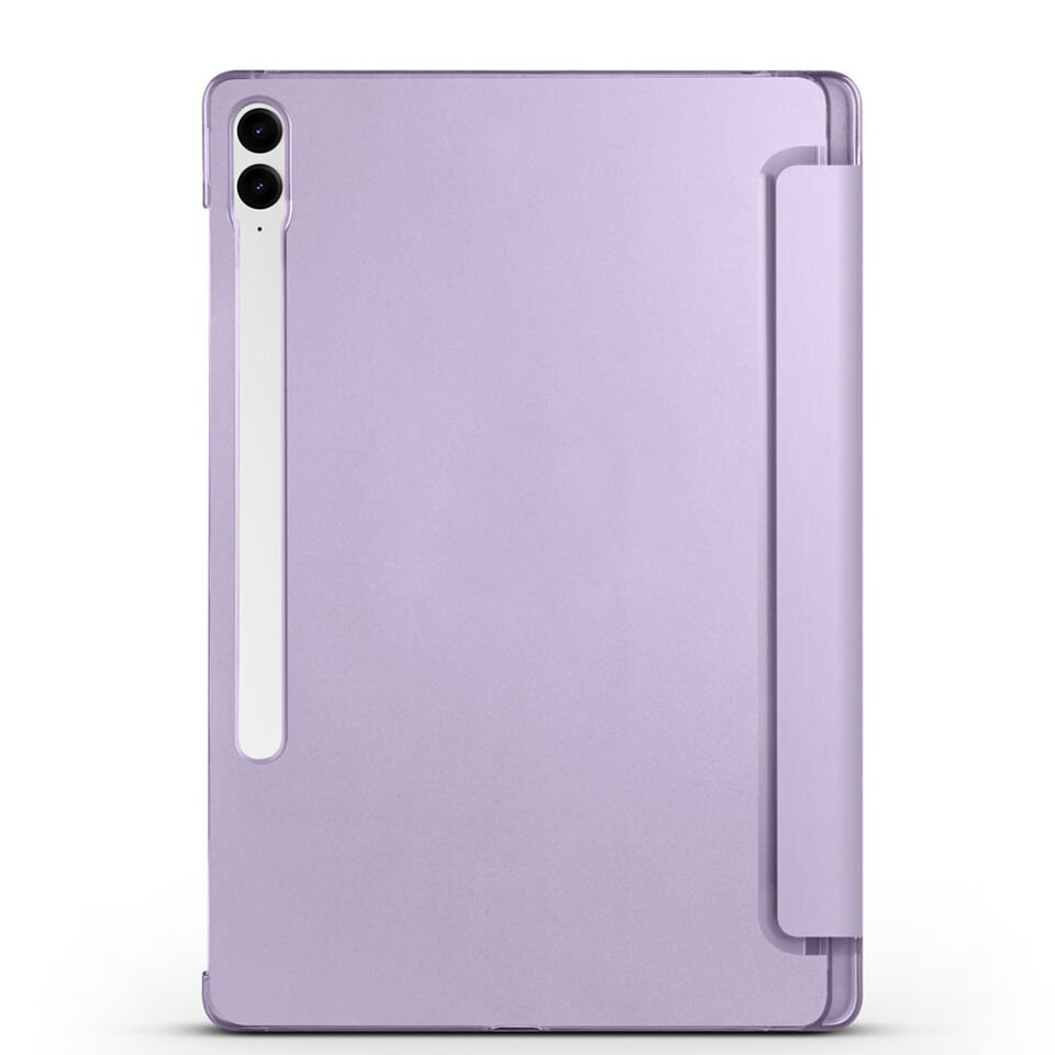 Galaxy Tab S9 FE Plus Zore Smart Cover Kalem Bölmeli Standlı 1-1 Kılıf Lila