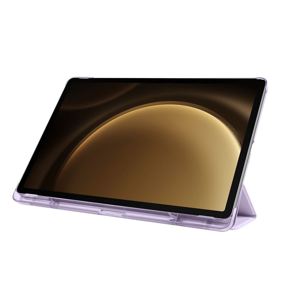 Galaxy Tab S9 FE Plus Zore Smart Cover Kalem Bölmeli Standlı 1-1 Kılıf Lila