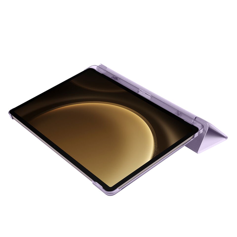 Galaxy Tab S9 FE Plus Zore Smart Cover Kalem Bölmeli Standlı 1-1 Kılıf Lila