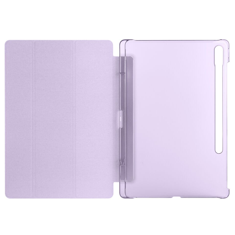 Galaxy Tab S9 FE Plus Zore Smart Cover Kalem Bölmeli Standlı 1-1 Kılıf Lila