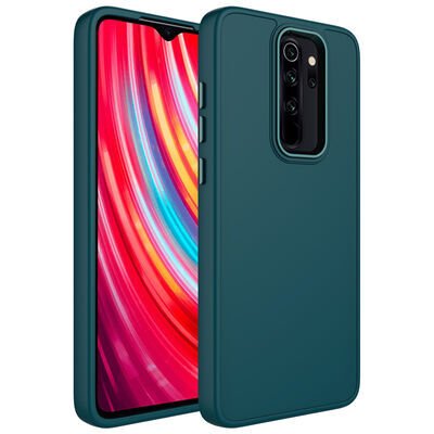 Xiaomi Redmi Note 8 Pro Kılıf Metal Çerçeve ve Buton Tasarımlı Silikon Zore Luna Kapak