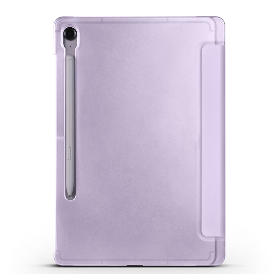 Galaxy Tab S9 FE Zore Smart Cover Kalem Bölmeli Standlı 1-1 Kılıf Lila