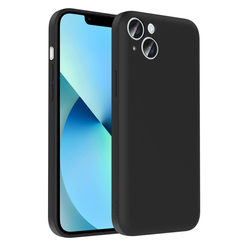 Apple iPhone 14 Kılıf Kamera Korumalı Kartlık Hazneli Zore Vitra Kapak Siyah
