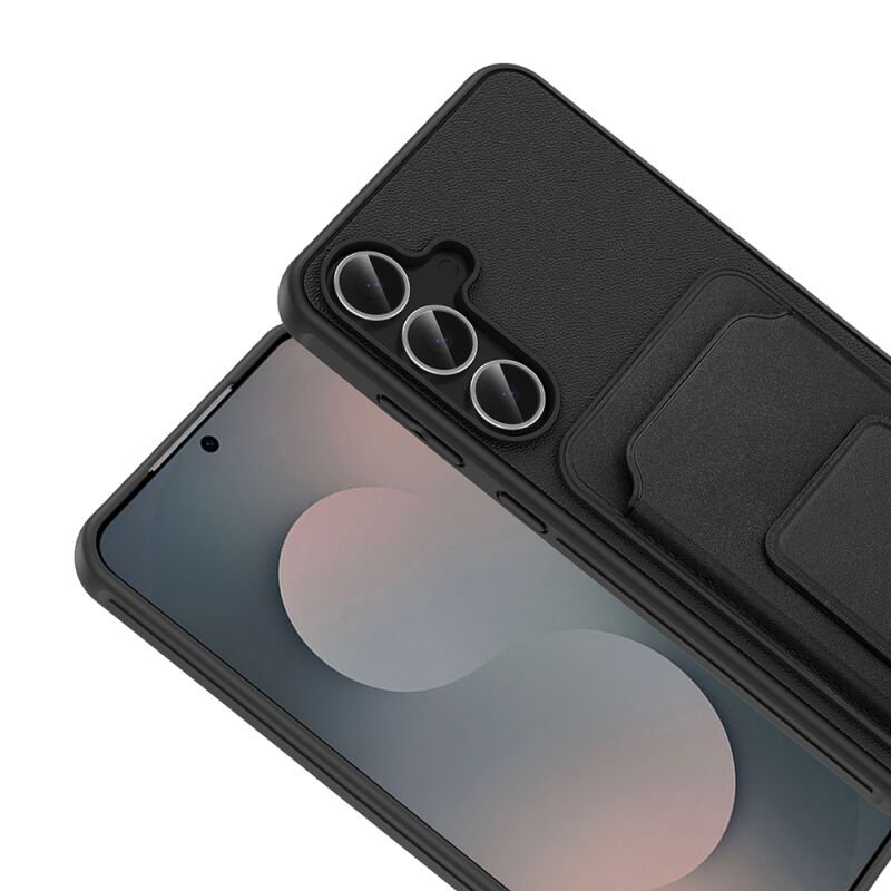 Galaxy S25 FE Kılıf Kartlıklı TPU Zore Bikart Kapak Siyah