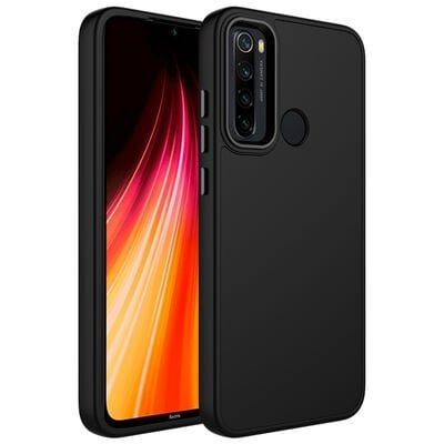 Xiaomi Redmi Note 8 Kılıf Metal Çerçeve ve Buton Tasarımlı Silikon Zore Luna Kapak