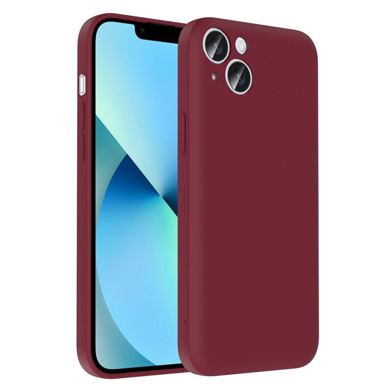 Apple iPhone 13 Kılıf Kamera Korumalı Kartlık Hazneli Zore Vitra Kapak Mürdüm
