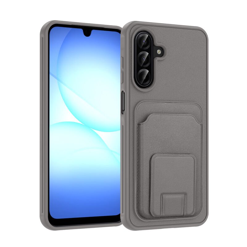 Galaxy A17 Kılıf Kartlıklı TPU Zore Bikart Kapak Gri