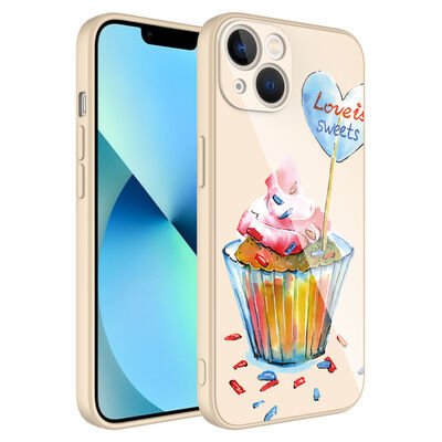 Apple iPhone 13 Kılıf Kamera Korumalı Desenli Sert Silikon Zore Epoksi Kapak