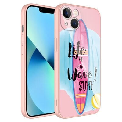 Apple iPhone 13 Kılıf Kamera Korumalı Desenli Sert Silikon Zore Epoksi Kapak