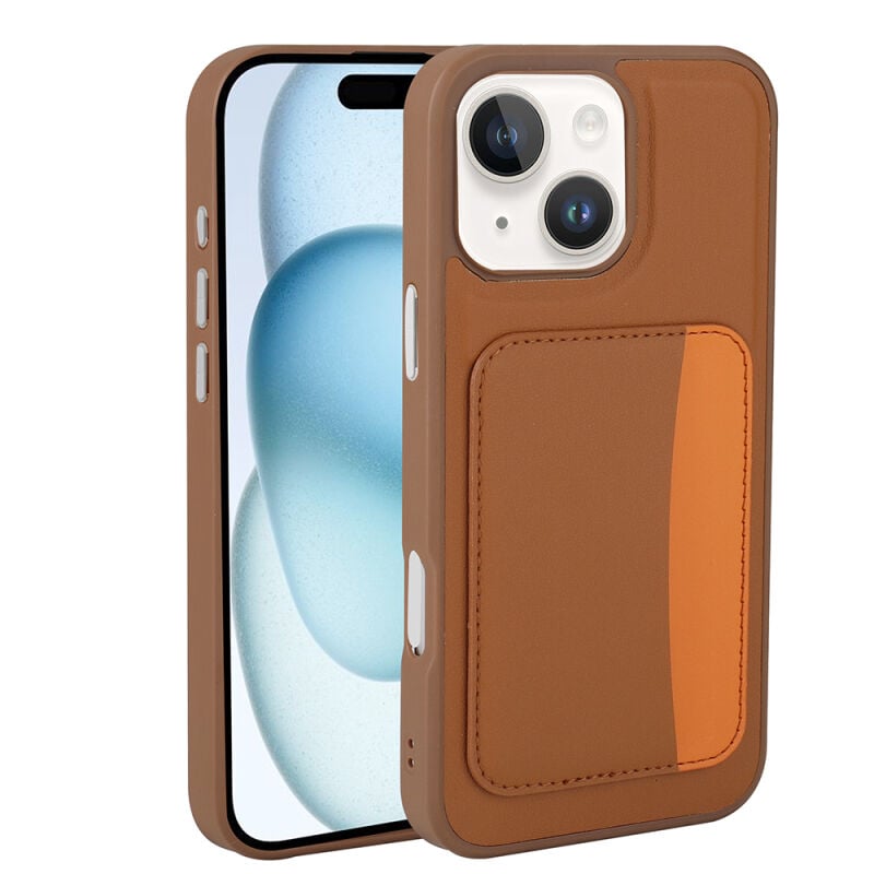 Apple iPhone 13 Kılıf Kartlıklı Zore X-Kart Silikon Kapak