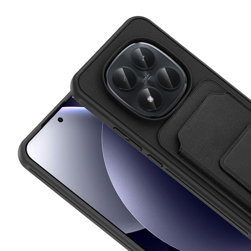 Xiaomi Redmi Note 15 Pro Plus Kılıf Kartlıklı TPU Zore Bikart Kapak Siyah
