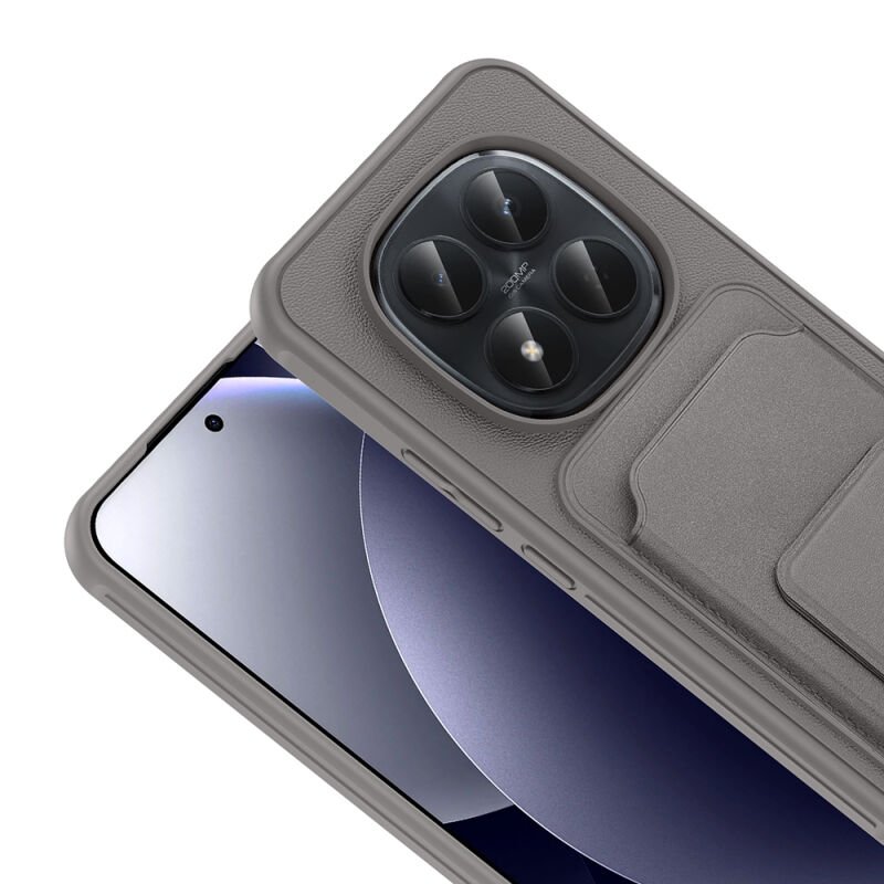 Xiaomi Redmi Note 15 Pro Plus Kılıf Kartlıklı TPU Zore Bikart Kapak Gri