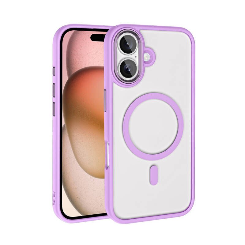 Apple iPhone 16 Kılıf Wireless Şarj Özellikli Zore Krom M-safe  Silikon Kapak